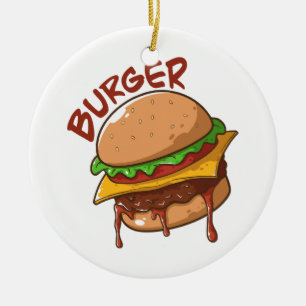 Burger Lovers Ceramic Ornament