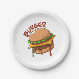 Burger Lovers Paper Plate