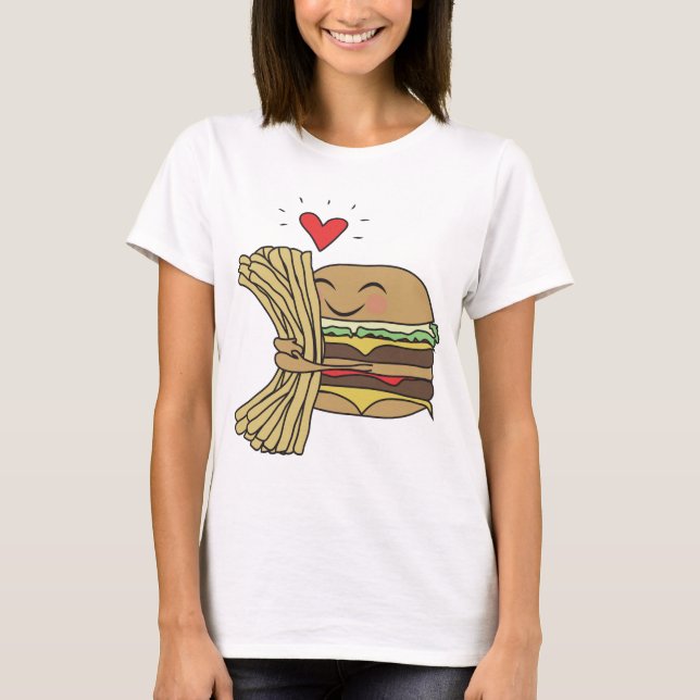 Burger Loves Fries T-Shirt (Front)