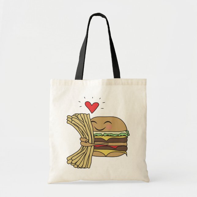 Burger Loves Fries Tote Bag (Front)
