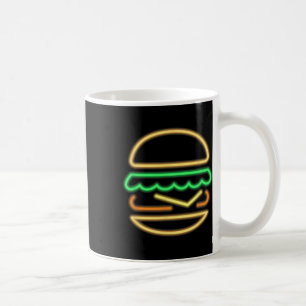 Burger Neon - Style Of A Clic 80s Retro Neon Sign  Coffee Mug