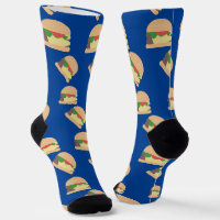 Burger Party Restaurant Pattern Socks