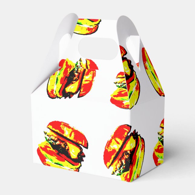 Burger Pattern Favour Box (Front Side)