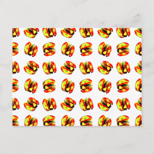 Burger Pattern Postcard