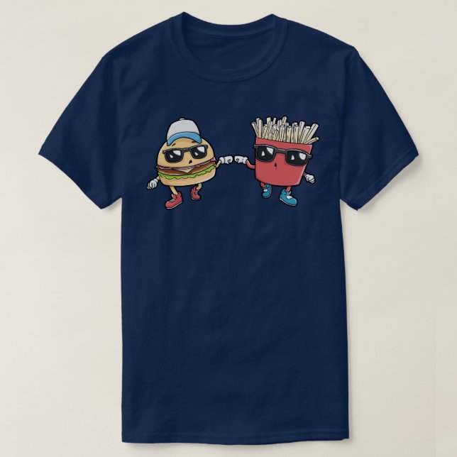 Burger Pommes Fast Food T-Shirt (Design Front)