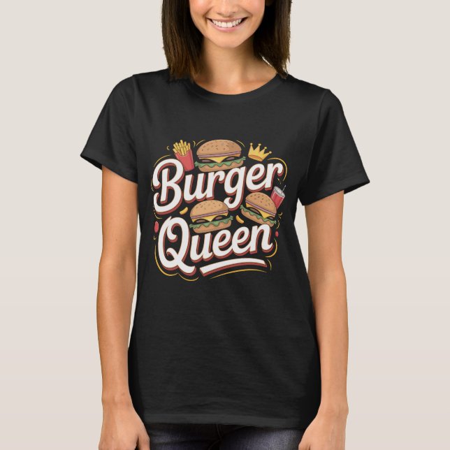 Burger Queen Typography T-Shirt Design (Front)