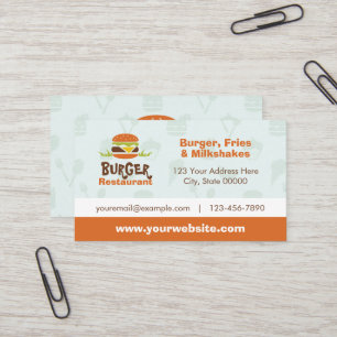 Burger Restaurant Business Card