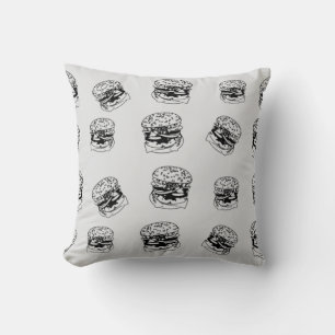 Burger Shop Style Pattern Cushion