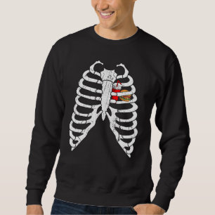 Burger Skeleton Xray Hamburger Fast Food French Fr Sweatshirt