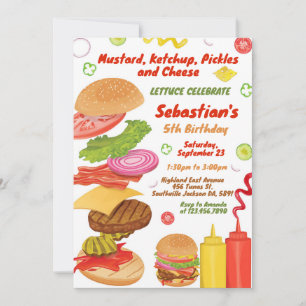 Burger Snack Party Birthday Invitation