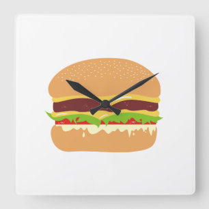Burger Square Wall Clock