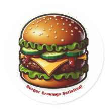 Burger Sticker Food Cravings Satisfied Design