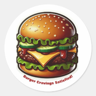 Burger Sticker Food Cravings Satisfied Design
