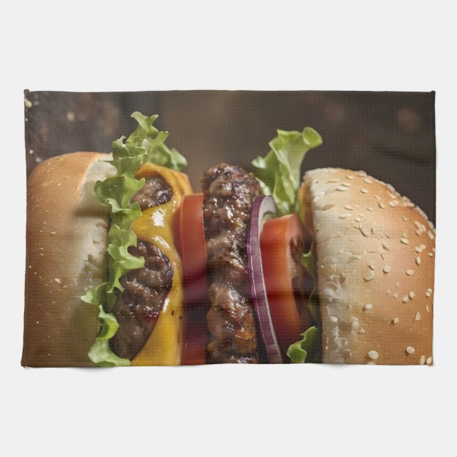 Burger  tea towel (Horizontal)
