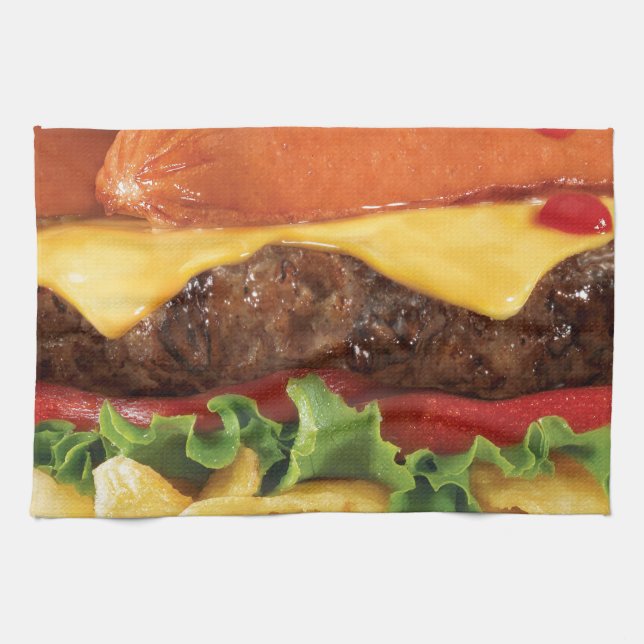 burger tea towel (Horizontal)