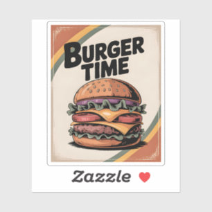 Burger Time Retro 70s Vintage Cheeseburger Diner