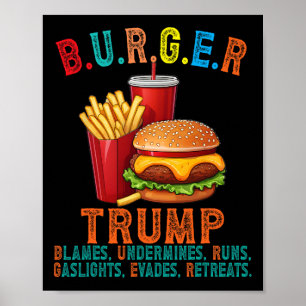 Burger Trump Blames Undermines Runs Gaslights Evad Poster