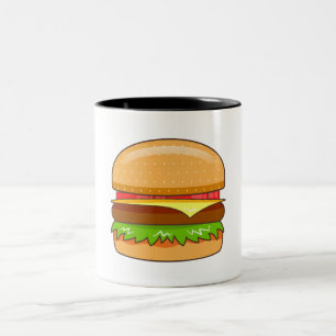 Burger Vector Illustration Two-Tone Coffee Mug