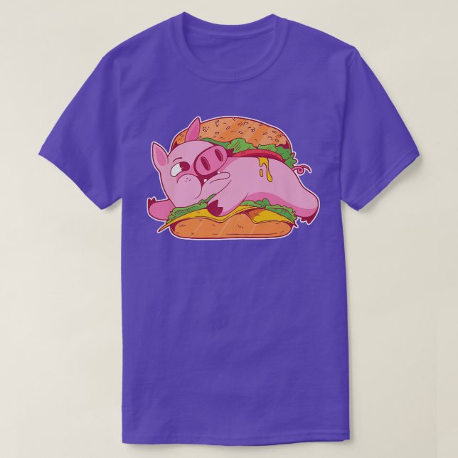 Burger with pig ingredients Premium  T-Shirt (Design Front)