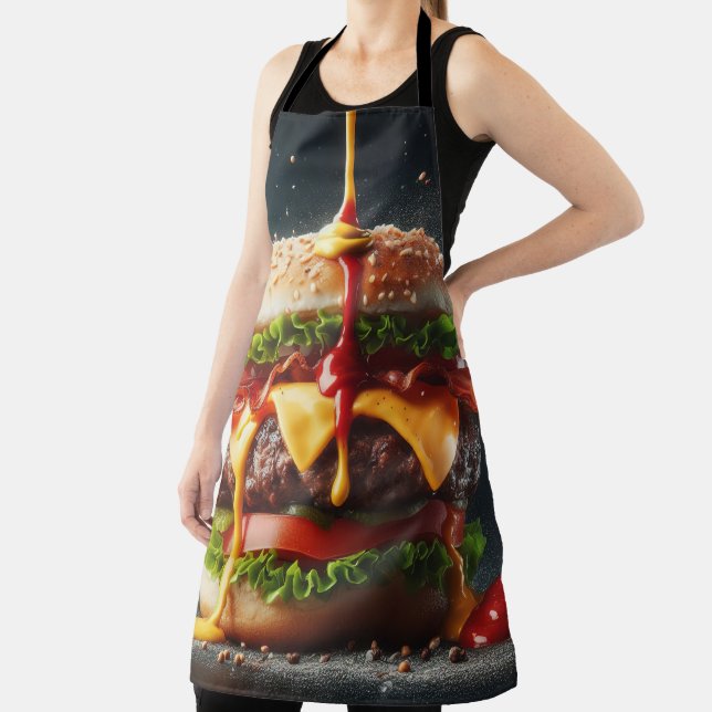 Burger with splashing sauce apron (Insitu)