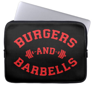 Burgers and Barbells - Lifting Workout Motivation Laptop Sleeve