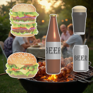 Burgers and Beer Custom-Cut Vinyl Sticker