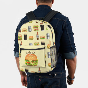 Burgers and Beer Printed Backpack