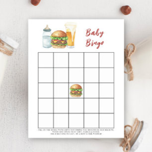 Burgers and Brewing Baby shower bingo game