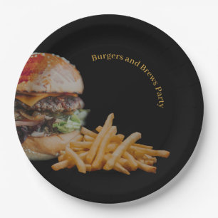 Burgers and Brews Party Paper Plate