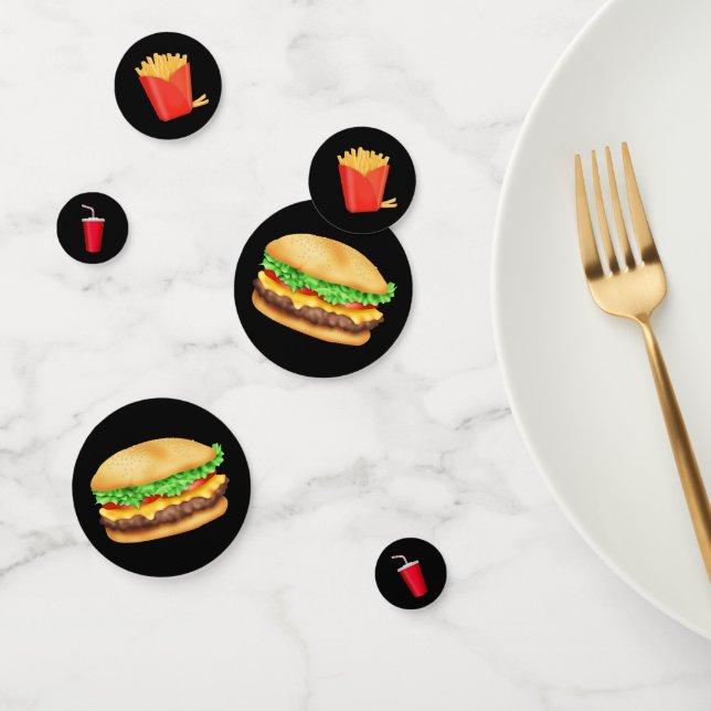 Burgers and Fries cute party confetti (Group)