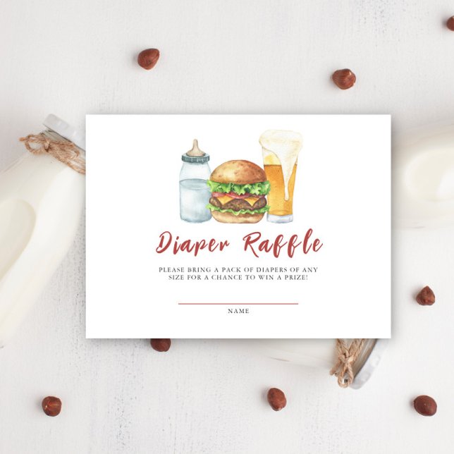 Burgers, Beer and Babies - Diaper Raffle Enclosure Card (Creator Uploaded)