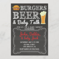 Burgers, Beer, & Baby Talk Baby Shower Invitation