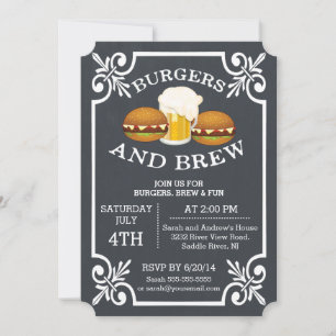 Burgers & Brew Barbecue Party Invitation