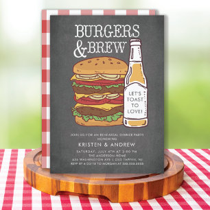 Burgers & Brew Rehearsal Dinner Invitation