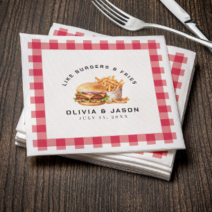 Burgers & Fries Picnic Wedding Shower Napkin