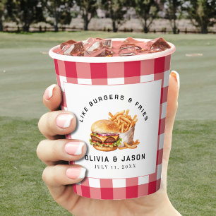 Burgers & Fries Picnic Wedding Shower Paper Cups