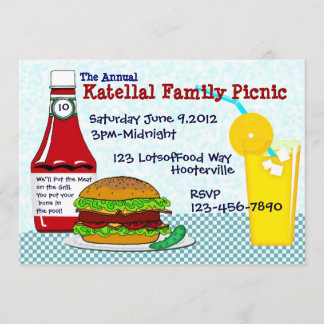 Burgers & Lemonade Picnic Invitation