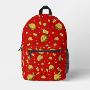 Burgers pattern printed backpack