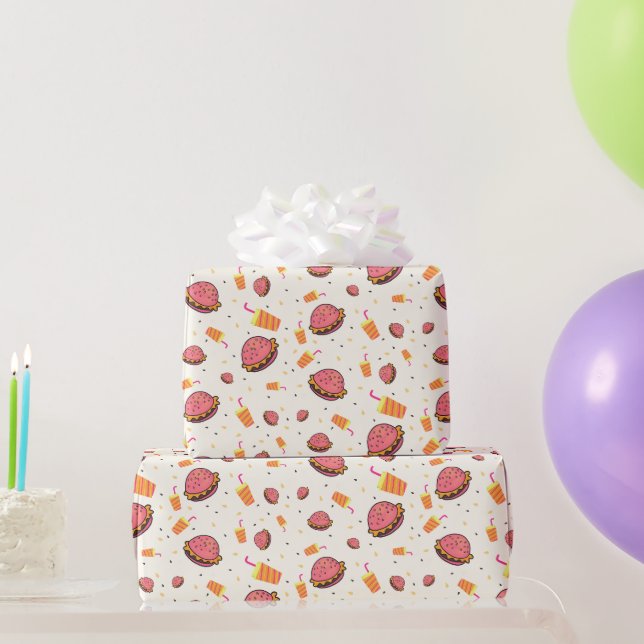 Burgers pattern wrapping paper (Party Gifts)