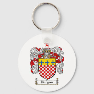 BURGESS FAMILY CREST - BURGESS COAT OF ARMS KEY RING