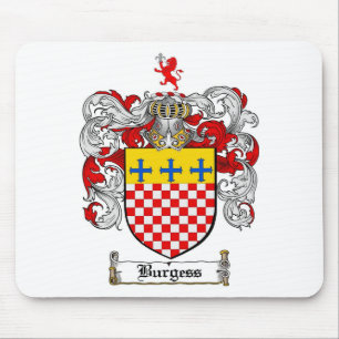 BURGESS FAMILY CREST - BURGESS COAT OF ARMS MOUSE PAD