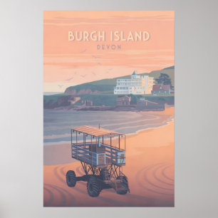 Burgh Island Devon Travel Poster