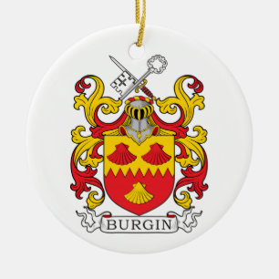 Burgin Family Crest Ceramic Ornament