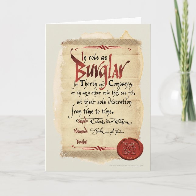 Burglar Contract Card (Front)