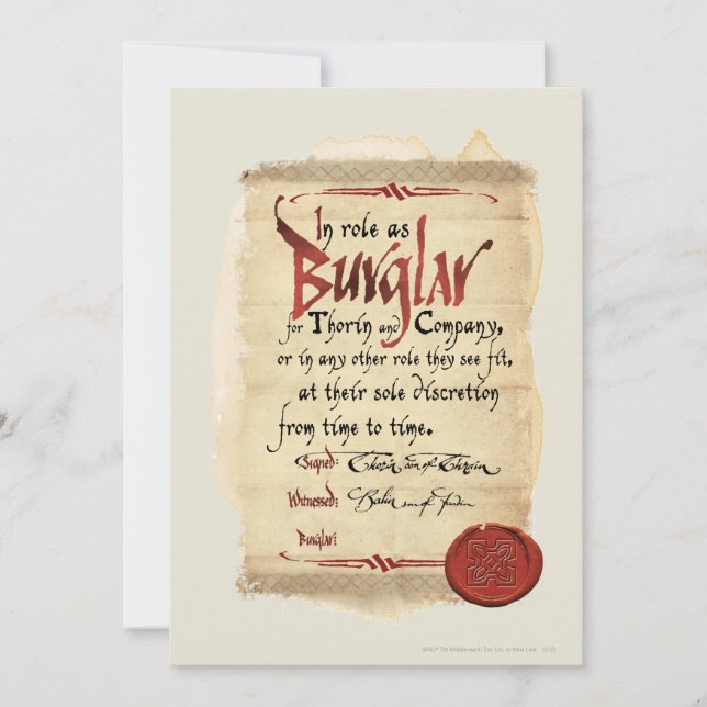 Burglar Contract Invitation (Front)