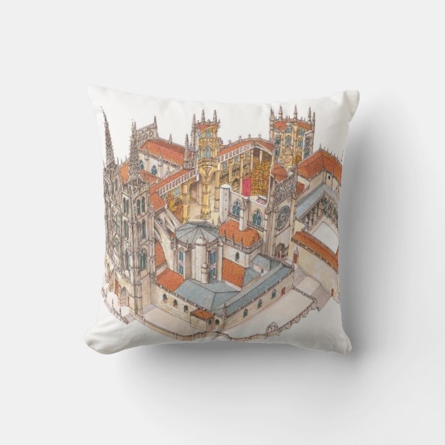 Burgos Cathedral. Spain Cushion (Front)