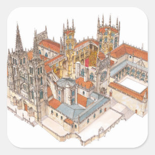 Burgos Cathedral. Spain Square Sticker