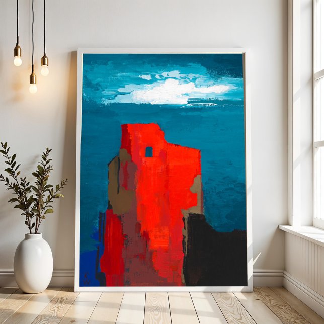Burgruine (The Castle Ruins) Vibrant Abstract Art  Poster (Creator Uploaded)