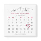 Burgundy 5 Rows Calendar Save the Date Wedding