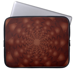 Burgundy abstract pattern. Traditional ornaments.  Laptop Sleeve